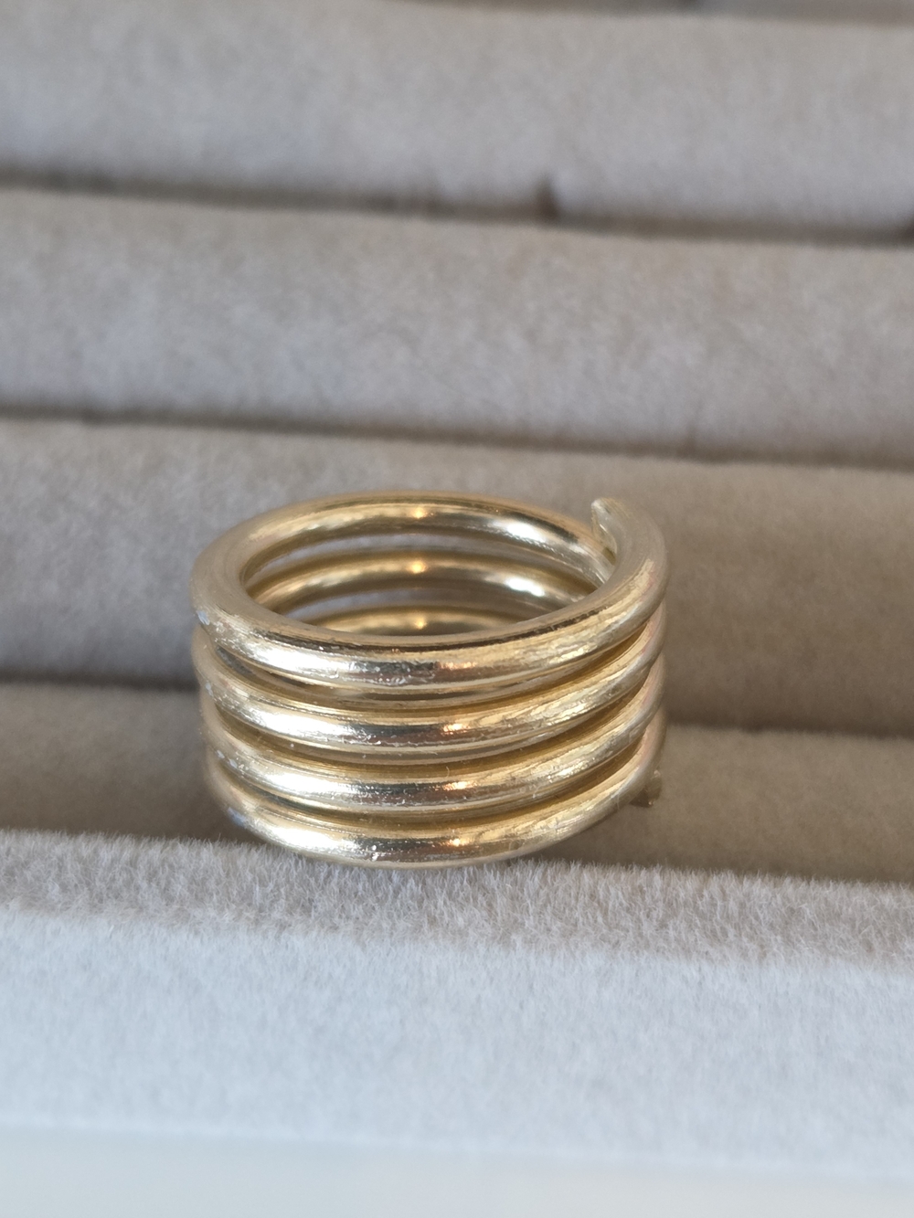 Gold Multi-Band Spiral Stackable Ring - Women Jewelry